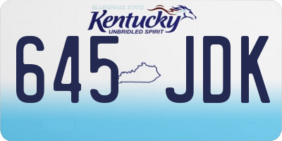 KY license plate 645JDK