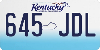 KY license plate 645JDL