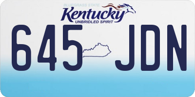 KY license plate 645JDN