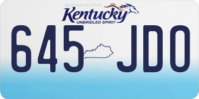 KY license plate 645JDO