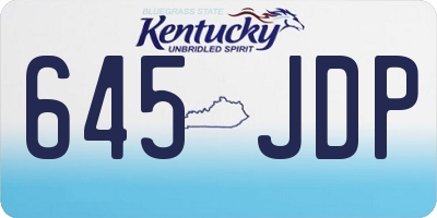 KY license plate 645JDP