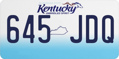 KY license plate 645JDQ