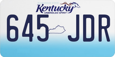 KY license plate 645JDR