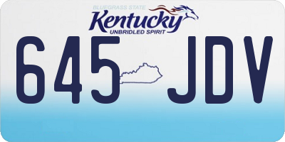KY license plate 645JDV