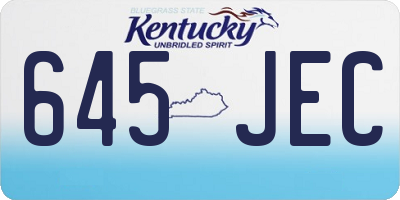 KY license plate 645JEC