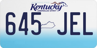 KY license plate 645JEL
