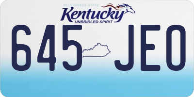 KY license plate 645JEO