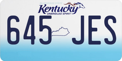 KY license plate 645JES