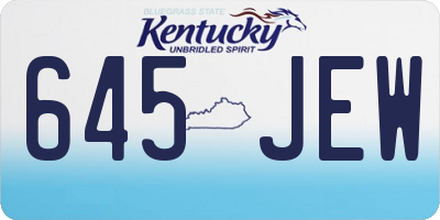 KY license plate 645JEW