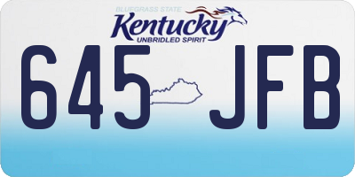 KY license plate 645JFB