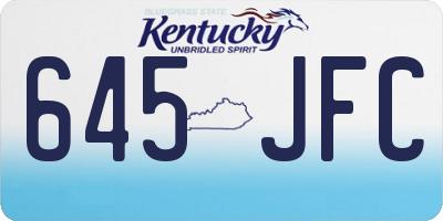 KY license plate 645JFC