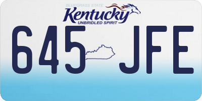 KY license plate 645JFE