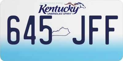 KY license plate 645JFF