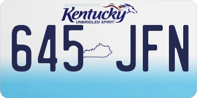 KY license plate 645JFN
