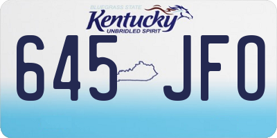 KY license plate 645JFO
