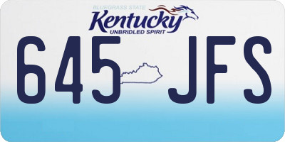 KY license plate 645JFS