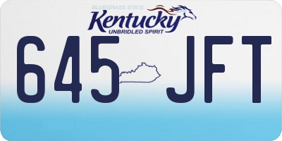 KY license plate 645JFT