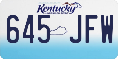 KY license plate 645JFW
