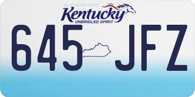 KY license plate 645JFZ