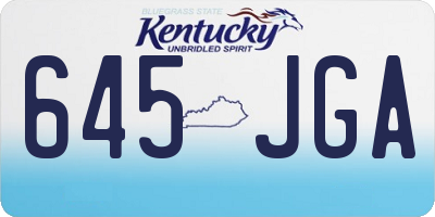 KY license plate 645JGA