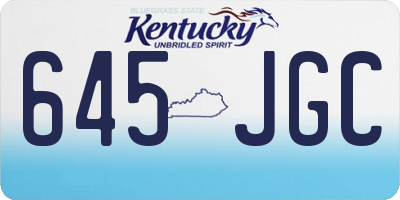 KY license plate 645JGC