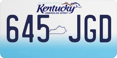 KY license plate 645JGD