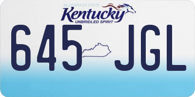 KY license plate 645JGL