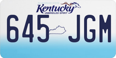 KY license plate 645JGM