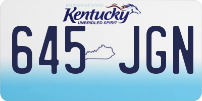 KY license plate 645JGN
