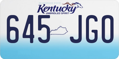 KY license plate 645JGO