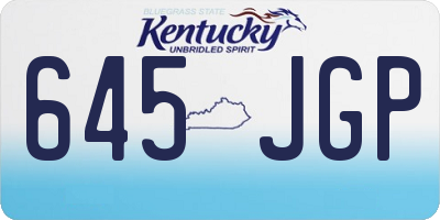 KY license plate 645JGP