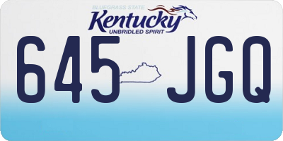 KY license plate 645JGQ