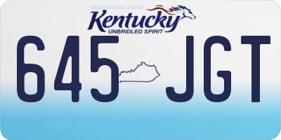 KY license plate 645JGT