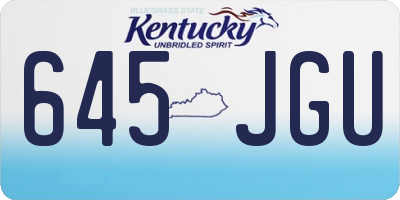 KY license plate 645JGU