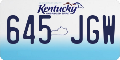 KY license plate 645JGW