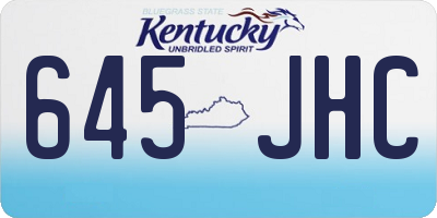 KY license plate 645JHC