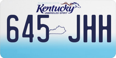 KY license plate 645JHH