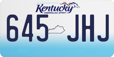 KY license plate 645JHJ