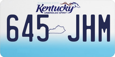 KY license plate 645JHM