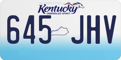 KY license plate 645JHV