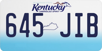 KY license plate 645JIB