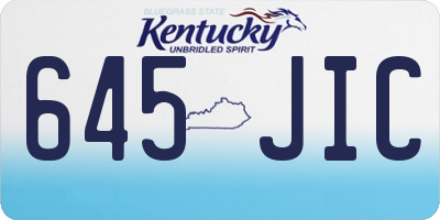 KY license plate 645JIC