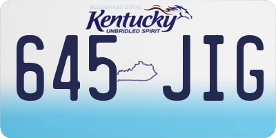 KY license plate 645JIG