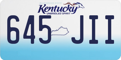 KY license plate 645JII