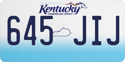 KY license plate 645JIJ