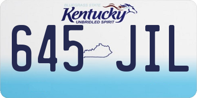 KY license plate 645JIL