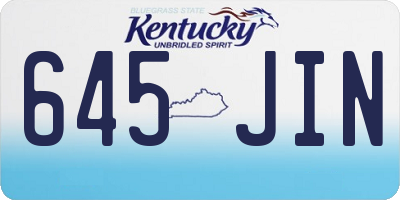 KY license plate 645JIN