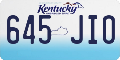 KY license plate 645JIO