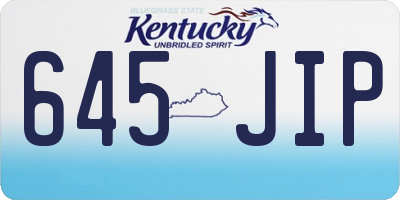 KY license plate 645JIP