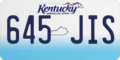 KY license plate 645JIS
